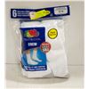 Image 1 : WHITE CREW SOCKS, SIZE 12-16,6-PACK,FRUIT OF THE