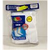 Image 1 : WHITE CREW SOCKS, SIZE 12-16,6-PACK,FRUIT OF THE