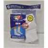 WHITE CREW SOCKS, SIZE 6-12,6-PACK,FRUIT OF THE