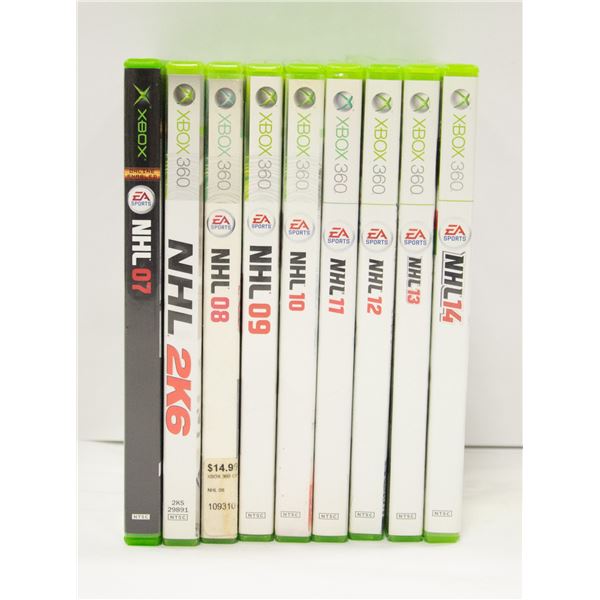 9 XBOX 360 HOCKEY GAMES