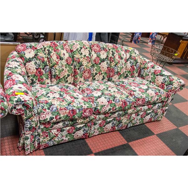 FLORAL SOFA 88" X 39" X 32"