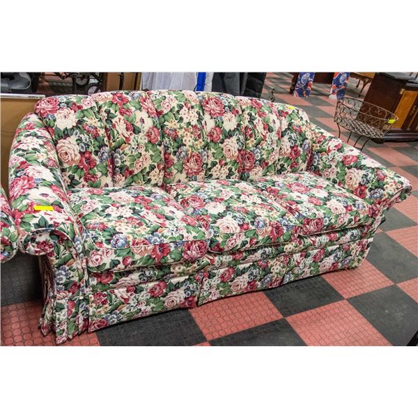 FLORAL SOFA 88" X 39" X 32"
