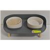Image 1 : RAISED PET BOWLS WITH ADDITIONAL TALLER LEGS AS AN