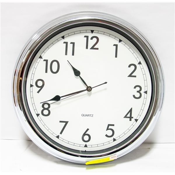 CHROME QUARTZ WALL CLOCK