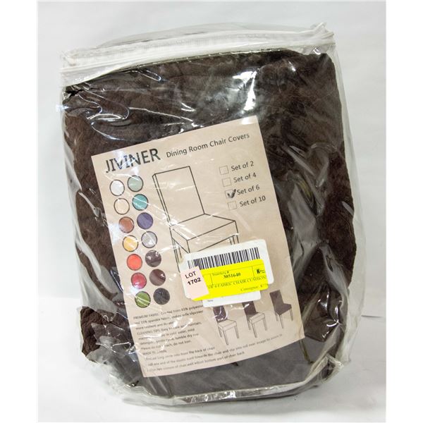 SET OF 6 FABRIC CHAIR COVERS