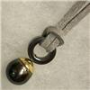 Image 1 : 14K GOLD 10 MM BLACK TAHITIAN PEARL AND HEMATITE UNISEX PENDANT