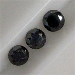 1.86 CTS LOT OF 3 ROUND BLACK DIAMOND 5 MM