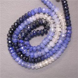91.21 CTS SAPPHIRE RONDELLES STRAND 4 MM - 16 INCHES