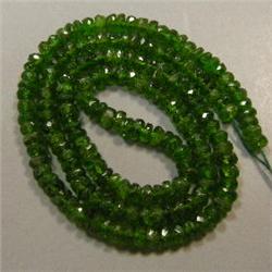 55 CTS TZAVORITE RONDELLES STRAND 4 MM - 16 INCHES