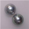 Image 1 : 6.5 MM PAIR OF 3/4 GRAY AKOYA PEARL - HALF DRILLED