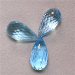 16 CTS LOT OF 3 TOPAZ BRIOLETTE 14x7 MM - TOP DRILLED