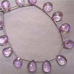 59 CTS AMETHYST TEAR DROP STRAND 13x9 MM