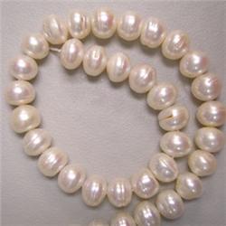 13-12 MM WHITE FRESH WATER PEARL STRING - 16 INCHES