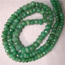 90 CTS GRADUATED EMERALD RONDELLES STRAND 6-3 MM