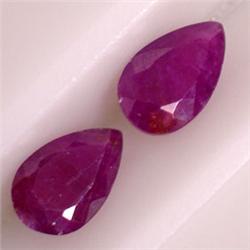 2.15 CTS PAIR OF PEAR SHAPED RUBY 8x5 MM