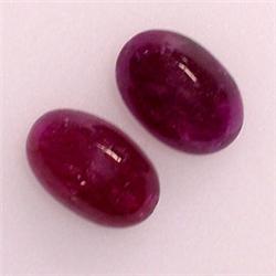 1.40 CTS PAIR OF OVAL RUBY CABOCHON 6x4 MM