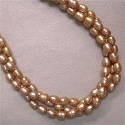 5.5x4.5 MM THREE FRESH WATER PEARL STRINGS - 16 INCHES