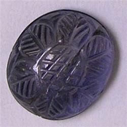 3.30 CTS CARVED IOLITE CABOCHON 10x8 MM
