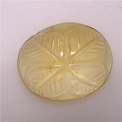 12.29 CTS CARVED CITRINE CABOCHON 17x14 MM