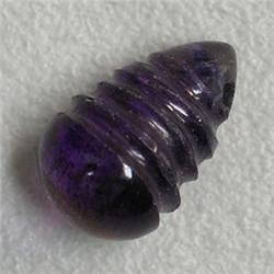 3.60 CTS CARVED AMETHYST BRIOLETTE 12x7 MM