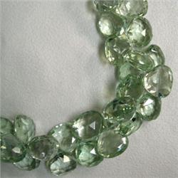 360 CTS GREEN AMETHYST TEAR DROP STRAND 13x12 MM