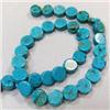 Image 1 : 11 MM COIN SHAPED STABILIZED TURQUOISE STRAND - 16 INCHES