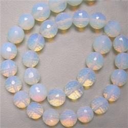 12 MM FACETED SEA OPAL STRAND
