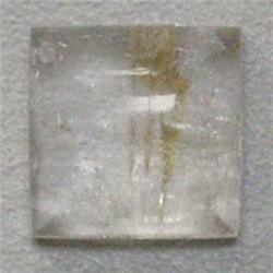 8 CTS SQUARE CUT RUTILATED QUARTZ CABOCHON 12 MM