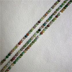 THREE STRANDS OF 2 MM MULTICOLOR AGATE