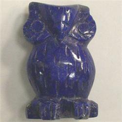80 CTS CARVED LAPIS LAZULI OWL 33x22 MM