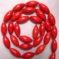 13x5 MM BAMBOO CORAL STRAND - 16 INCHES