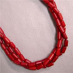 9x7 MM THREE STRAND OF BAMBOO CORAL - 16 INCHES