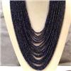 Image 1 : 1073 CTS 20 STRANDS OF GRADUATED BLUE SAPPHIRE RONDELLES NECKLACE - GOOD COLOR AND WELL MATCHED - IN