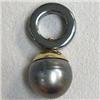 Image 1 : 14K GOLD 24x10 MM BLACK TAHITIAN PEARL AND HEMATITE UNISEX PENDANT 