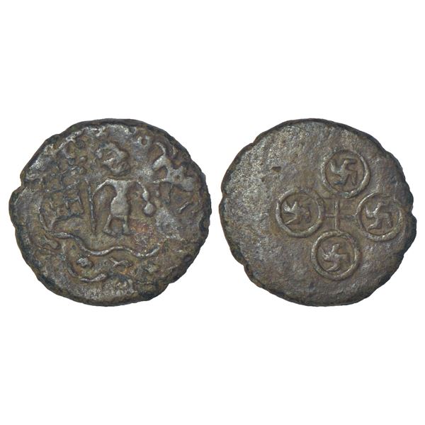 Ancient Central Malwa, Vidisha region - copper punch-marked coin, PAIC 883, 5.42g.