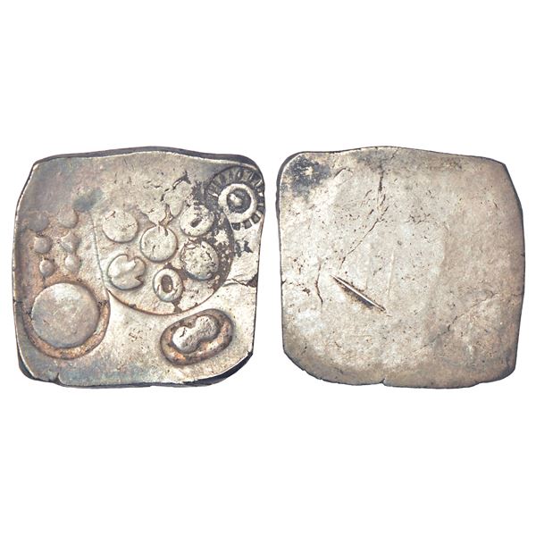 Ancient India: Archaic silver punch-marked coin, Bihar region, generally attributed to 'Magadha Jana