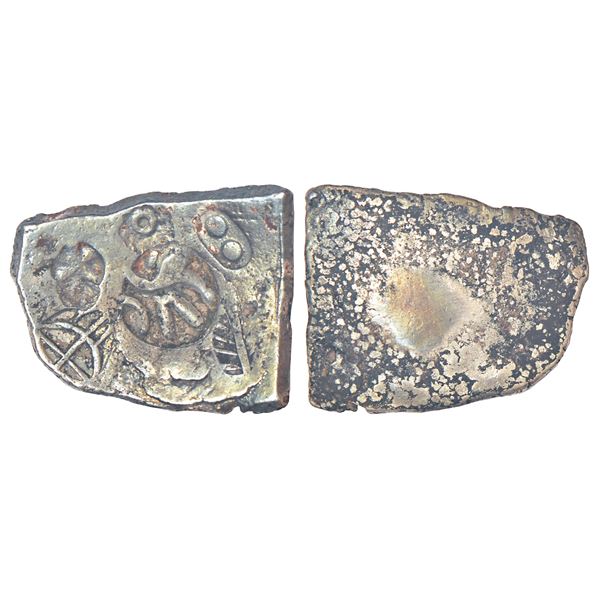 Ancient India: Archaic silver punch-marked coin - Ghagra-Gandak River Valley region, 'Narhan hoard' 