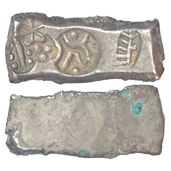 Ancient India: Archaic silver punch-marked coin - Ghagra-Gandak River Valley region, 'Narhan hoard' 