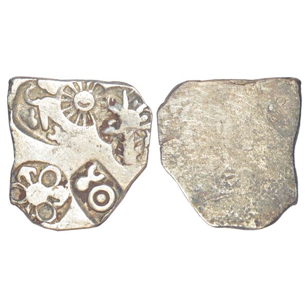 Ancient India: Imperial Magadhan silver punch-marked Karshapana coin (c.400-350 BC), GH series III, 