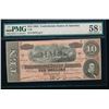 1864 $10 T-68 Confederate PMG 58EPQ