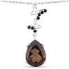 Image 2 : Plated Rhodium 6.80ct Smokey Quartz and Black Spinel Pendant with Chain