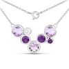 Rhodium Plated 7.31ctw Amethyst and White Topaz Necklace