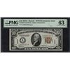 1934A $10 Hawaii FRN PMG 63