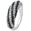 Image 2 : Plated Rhodium 1.25ctw Blue Diamond Ring