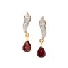 Image 1 : Plated 18KT Yellow Gold 1.65ctw Garnet and Diamond Earrings