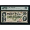 Image 1 : 1863 $5 Legal Tender Note PMG 25