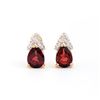 Image 1 : Plated 18KT Yellow Gold 2.12cts Garnet and Diamond Earrings