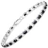 Rhodium Plated 8.75ctw Black Sapphire Bracelet