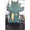 Image 3 : CERAMIC PAGODA GARDEN LAMP (15") & 6-SIDE STONEWARE PLANTER (14 1/4")