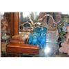 Image 1 : KOA BOXES, CERAMIC TURQUOISE GLAZED FOO DOGS & CLOUD SCULPTURE (5 PCS)